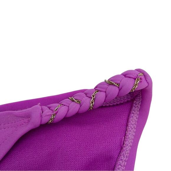 Xhilaration Purple With Gold Sheen & Metal Braided Side Detail Bikini Bottom, L - Picture 2 of 9